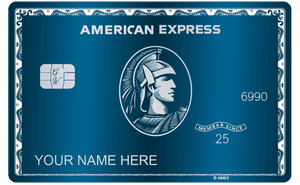 Elegant blue AMX metal card with premium corporate design