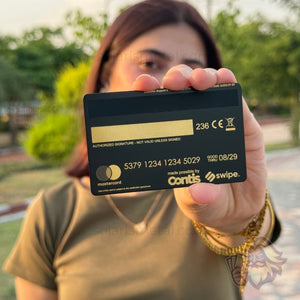 Bitcoin Mastercard-style Solaris metal card, back view