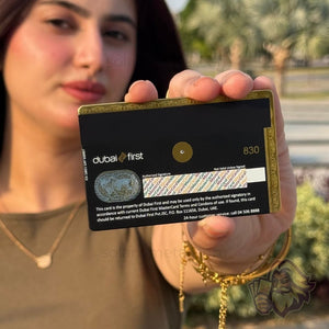 Dubai-themed Solaris metal card, back view