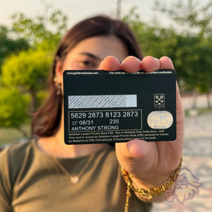 Goldman Lampe black Solaris metal card, back view