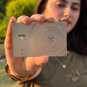 Goldman Lampe silver Solaris metal card, front view