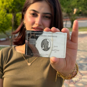 Platinum mirror-finish Solaris metal card, front view