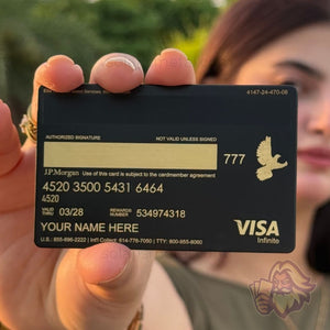 Solaris metal card inspired by the Ritz-Carlton card, back view