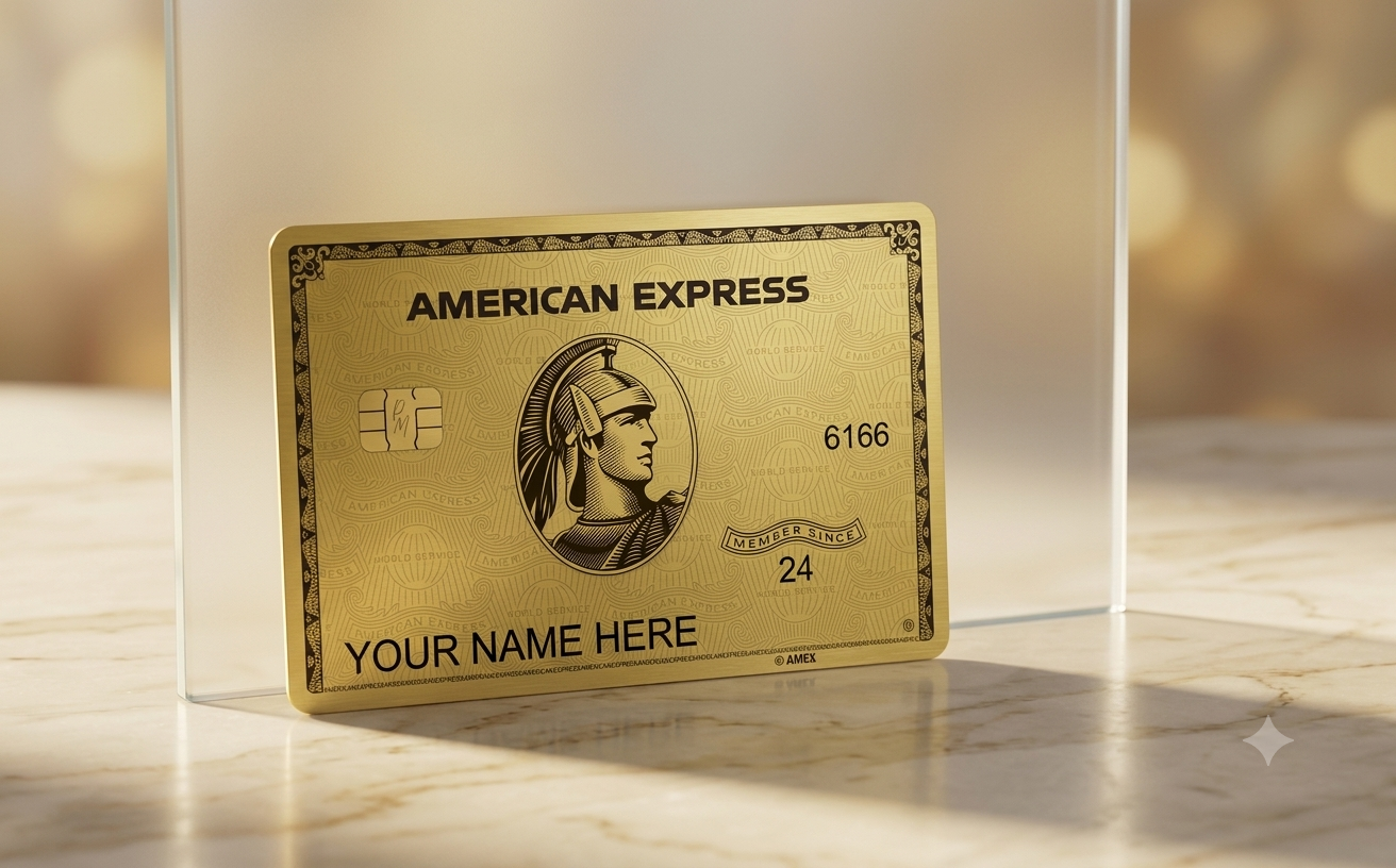 A Gold American Express Metal card