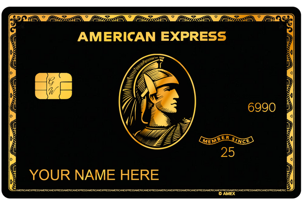 Black and gold metal card finishes