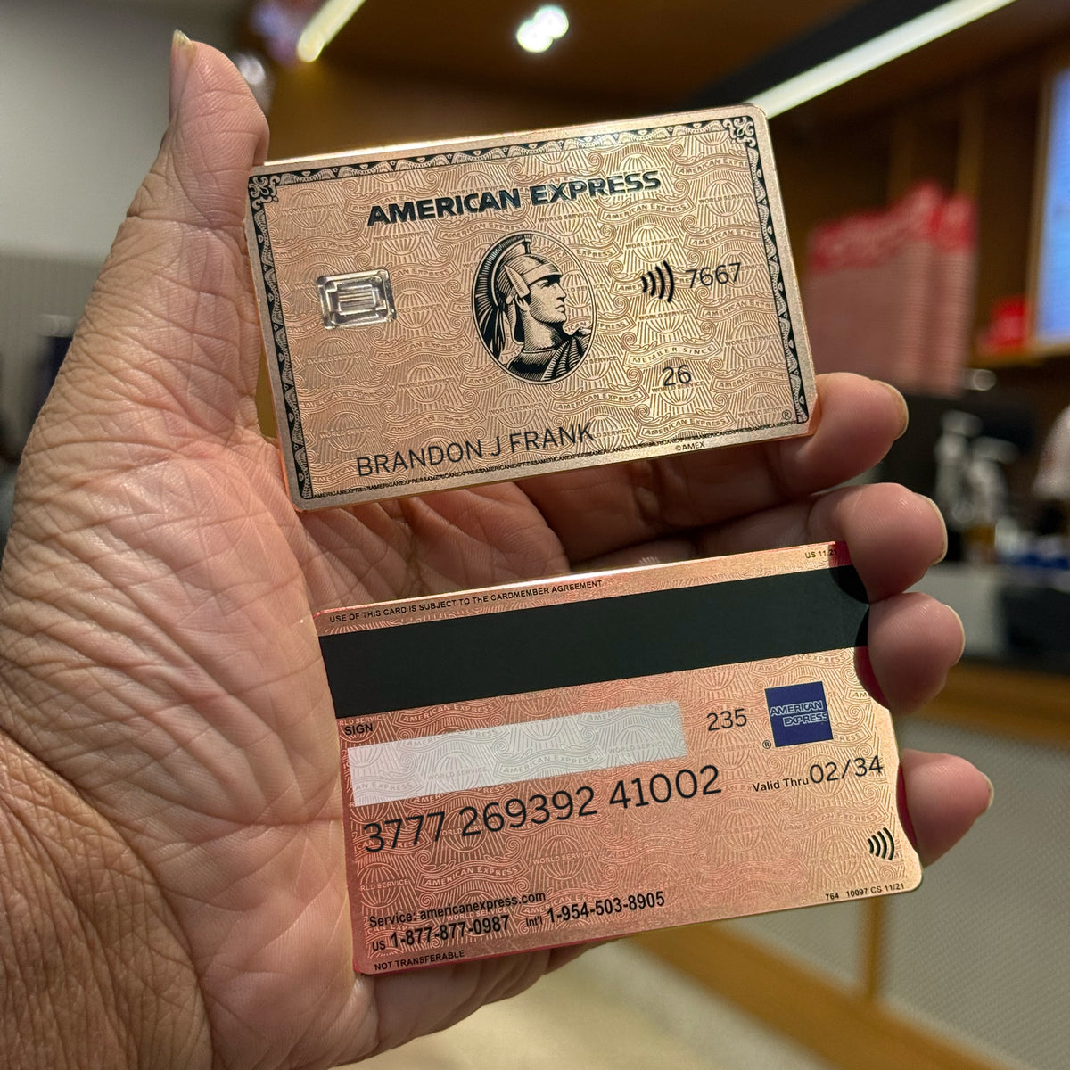 Rose Gold AMEX Metal Card