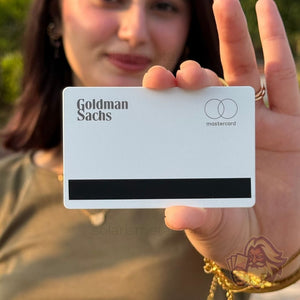 Solaris metal card inspired by the Apple Card, back view