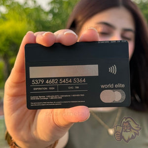 Solaris metal card inspired by the Bilt Rewards card, back view