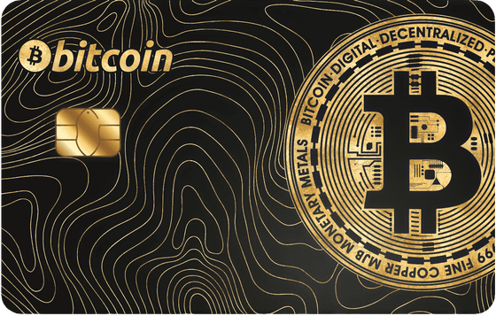 Bitcoin Enthusiast metal card by Gold Wraps, premium stainless steel crypto card
