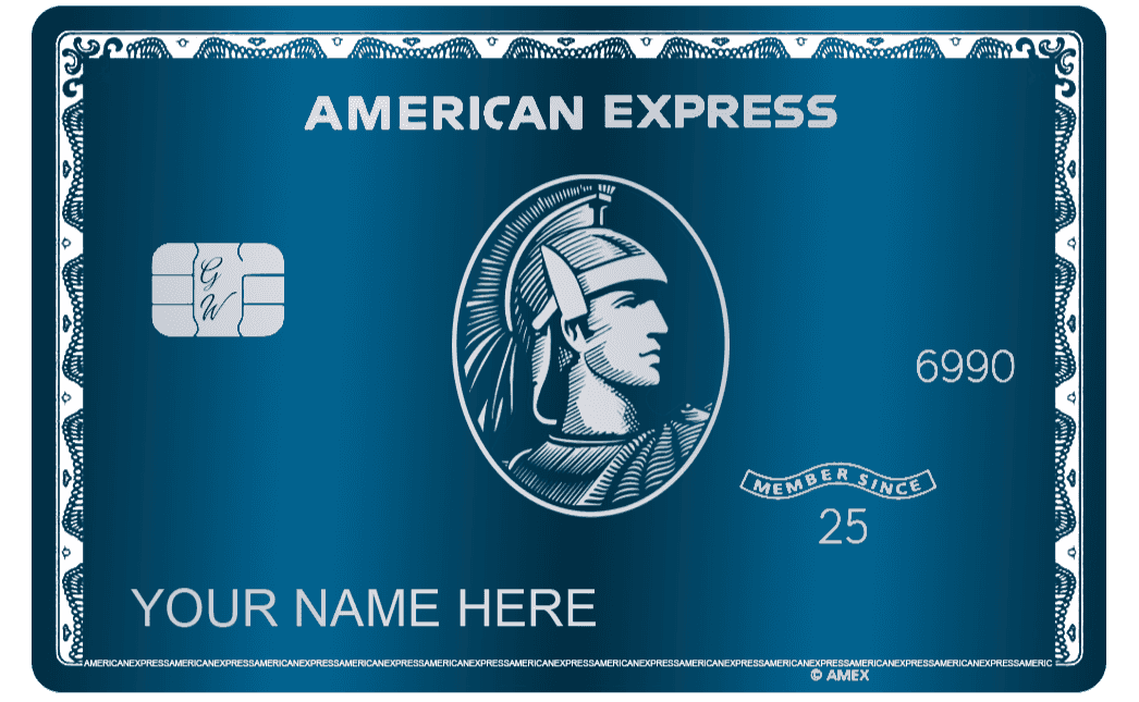 Elegant blue AMX metal card with premium corporate design