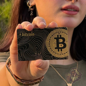 Bitcoin Mastercard-style Solaris metal card, front view
