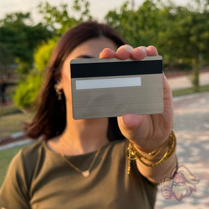 Bitcoin silver Solaris metal card, back view