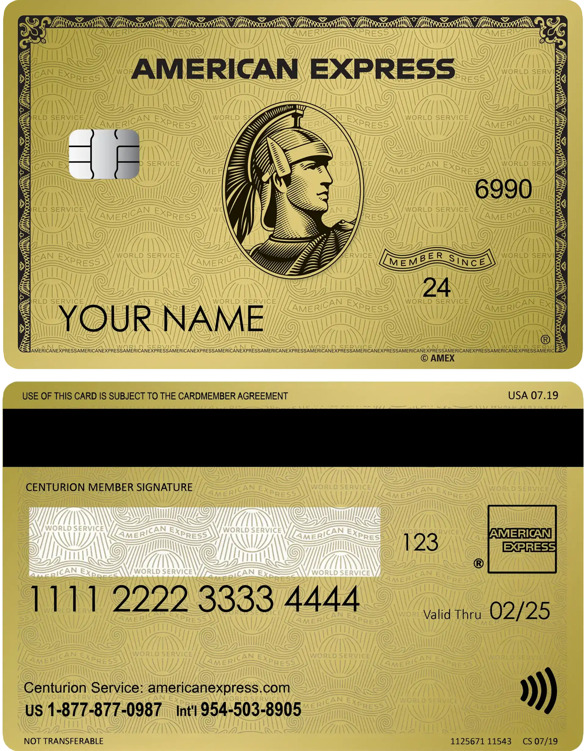 Luxury Gold AMEX metal card crafted for elite international executives