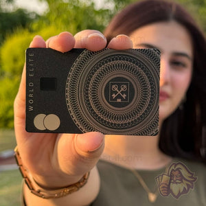 Goldman Lampe black Solaris metal card, front view