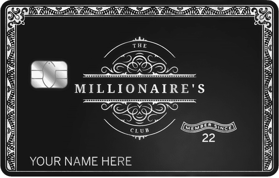 Millionaire's Club metal card by Gold Wraps, premium stainless steel wealth card