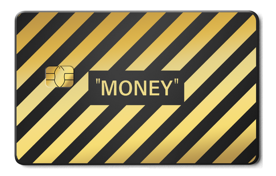 Money metal card by Gold Wraps, premium stainless steel with bold MONEY design