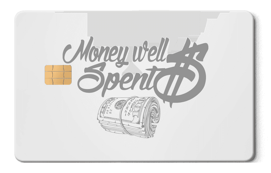 Money Well Spent metal card by Gold Wraps, premium stainless steel statement card
