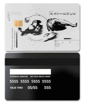 Collector showcase of Overpowered metal card, high-end luxury custom metal card worldwide