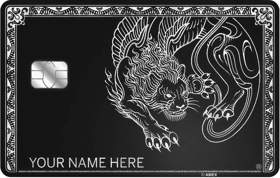 Panther metal card by Gold Wraps, premium stainless steel with panther design