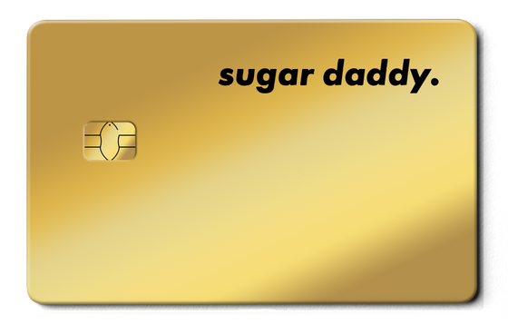 Sugar Daddy metal card by Gold Wraps, premium stainless steel statement card