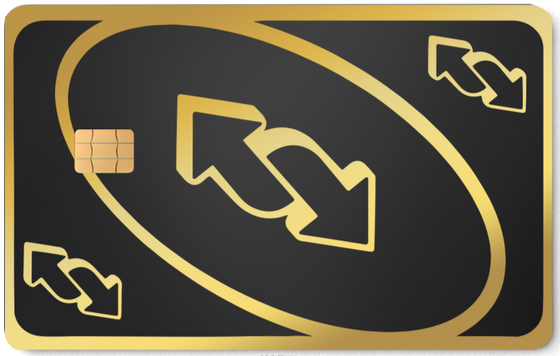 UNO Reverse metal card by Gold Wraps, premium stainless steel novelty card